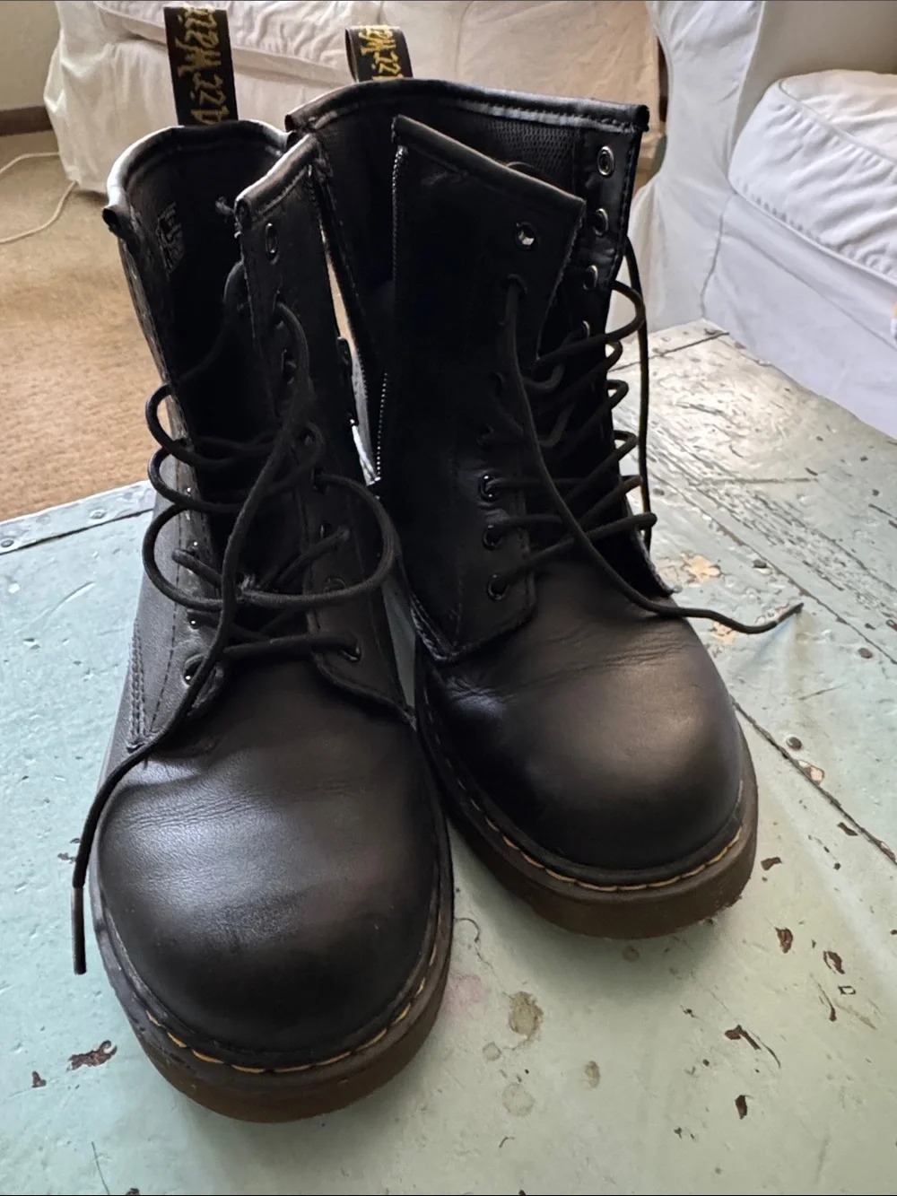 Dr. Martens Black Leather Lace-Up Combat Boots